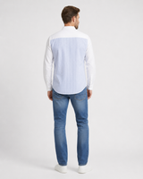 Striped/Plain Linen Shirt