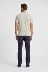 Striped Half-Sleeve Polo T-Shirt