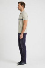 Striped Half-Sleeve Polo T-Shirt