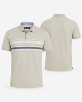 Striped Half-Sleeve Polo T-Shirt