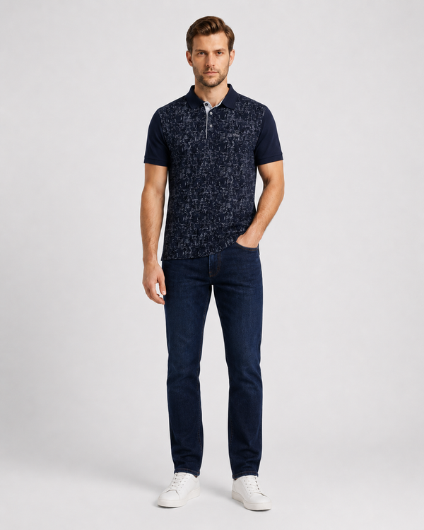 Patterned Polo T-Shirt 1706