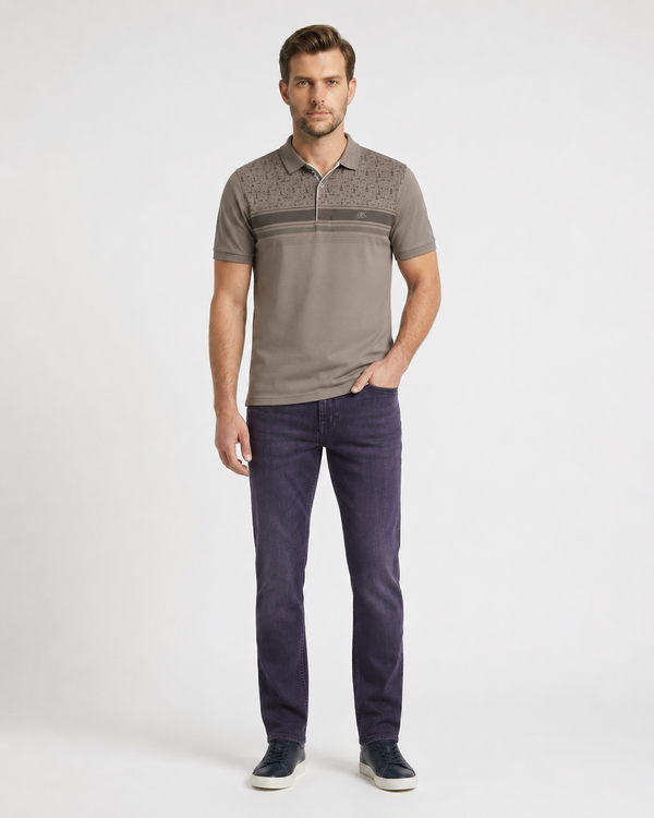 Patterned Polo T-Shirt 1718