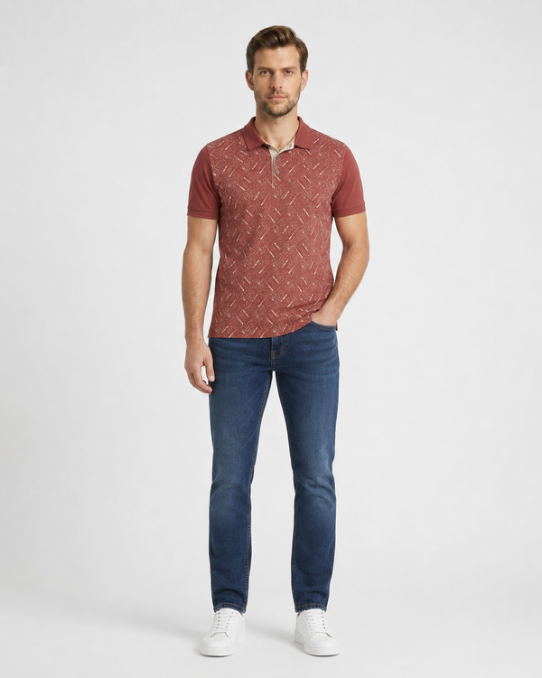 Patterned Polo T-Shirt 1721