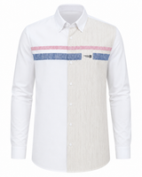 Striped/Plain Linen Shirt